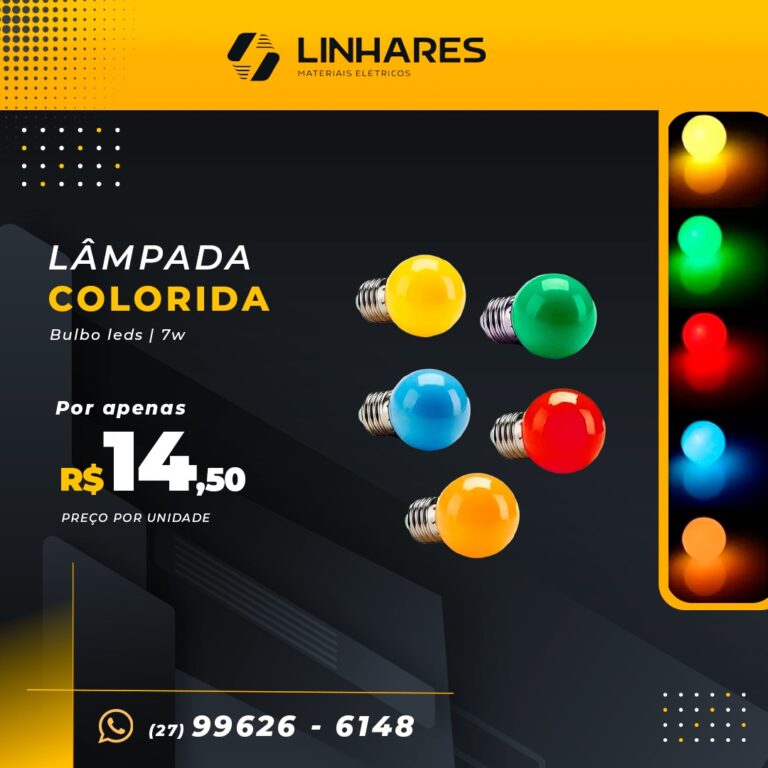 WhatsApp Image 2022-08-09 at 15.40.07 (2) LÂMPADA COLORIDA BULBO LED 7W - Imagem 1