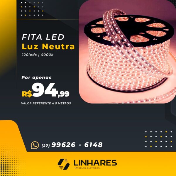 FITA LED LUZ NEUTRA 120 LEDS 4000K