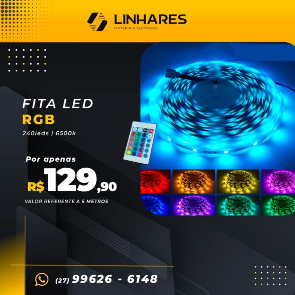 FITA LED RGB 240 LEDS 6500K